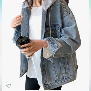 Denim Jean Jacket with Hood